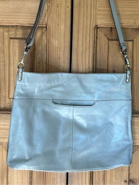 HOBO Grey Polished Leather Crossbody